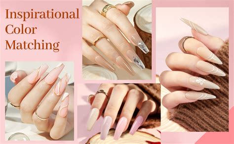 Modelones Polygel Set mit 6 Farben Nude Weiß Rosa Poly Gel Nägel Selber Set Quick Extension