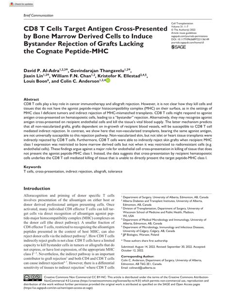 PDF CD8 T Cells Target Antigen Cross Presented By Bone Marrow Derived