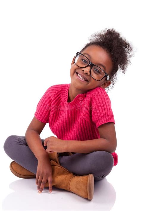 African American Girl Seated On The Floor Stock Image Image Of