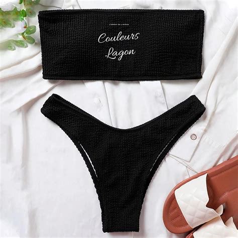 Bikini 2 pièces Brésilien Bandeau Tangua COULEURS PRAIRIE Couleurs Lagon