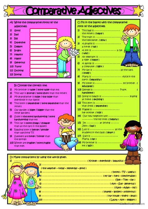 Comparative Adjectives Rules English Esl Worksheets For Distance Hot Sex Picture