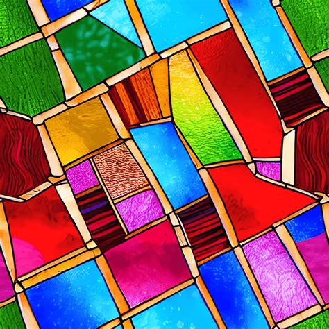 Colorful Stained Glass Seamless Pattern Creative Fabrica