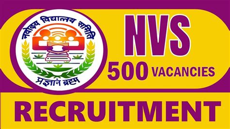 Nvs Recruitment Notification Out For Vacancies Check Post