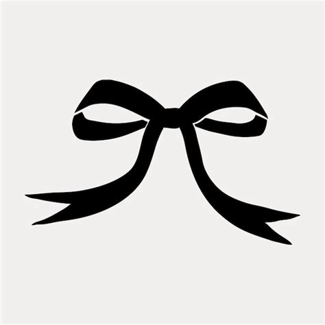 Elegant Black Ribbon Bow Silhouette Premium Ai Generated Vector