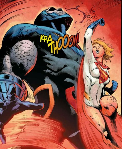 Power Girl Punches Darkseid Comics Comic Book Girl Superhero Comic