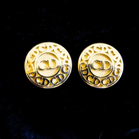 Christian Dior Logo Clip Earrings from 2heartsjewelry-rl on Ruby Lane