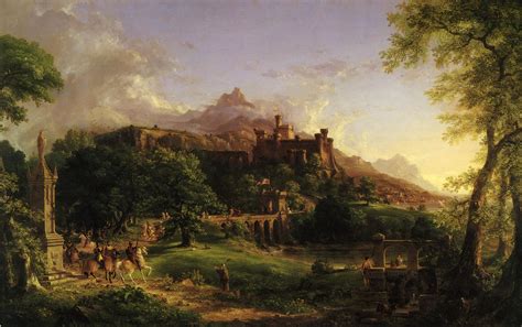 Thomas Cole Knight Nature Landscape Painting Artwork Trees