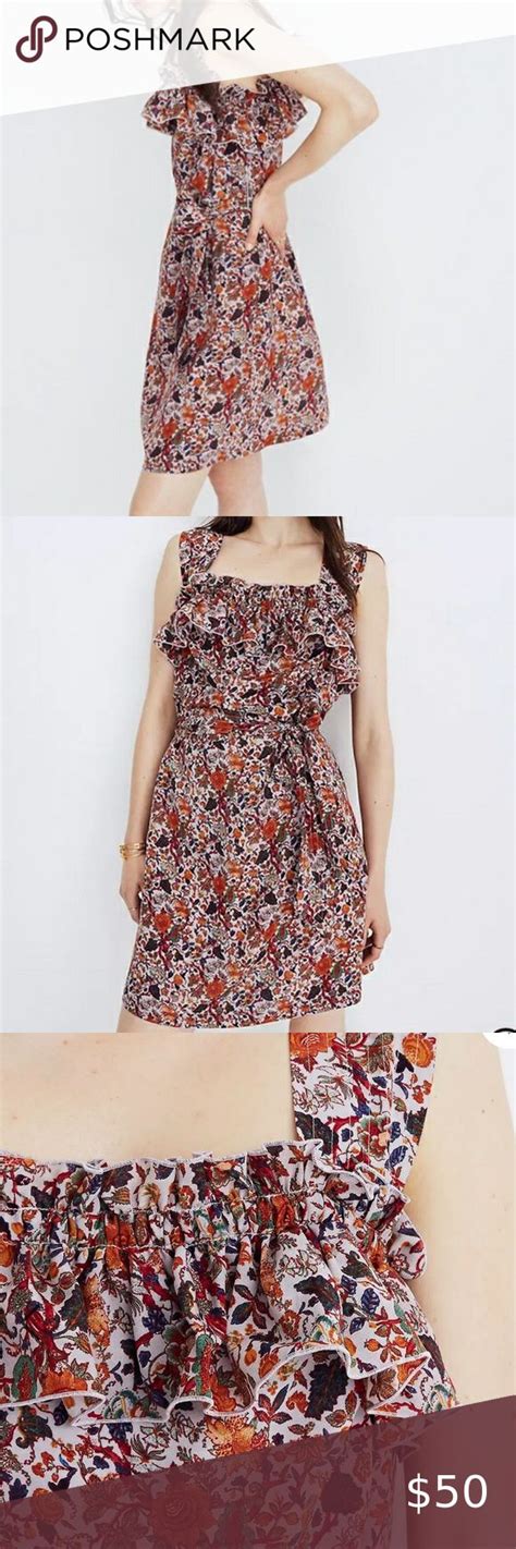 Nwot Madewell X Karen Walker Silk Floral Rosalie Ruffled Dress Size