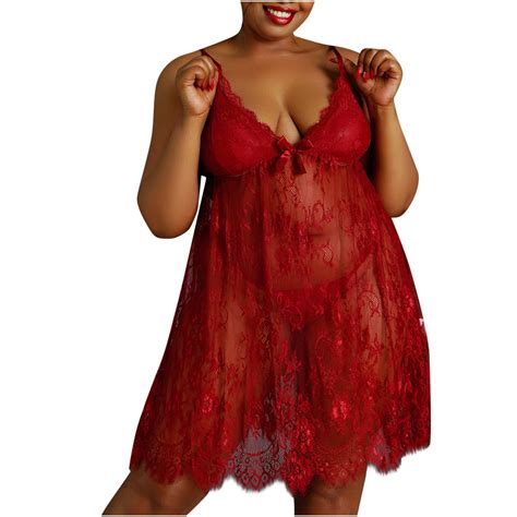 Odeerbi Women S Plus Size Lingerie Dress Set 2024 Valentine S Day New Sexy Lace Bodysuit Sexy