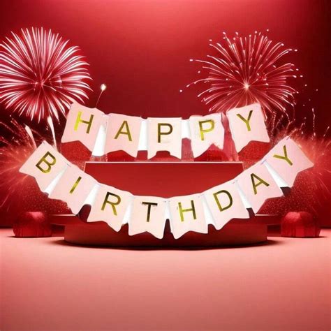 1pc Pink Happy Birthday Banner With Sparkling Gold Letters Happy