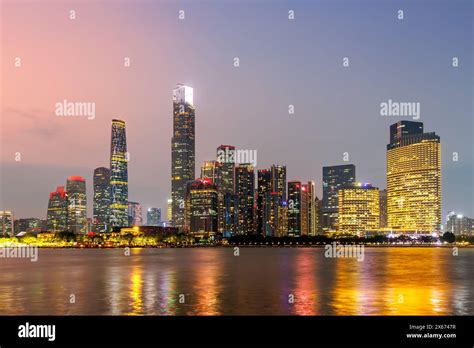 Guangzhou Canton skyline cityscape with skyscrapers in downtown at ...