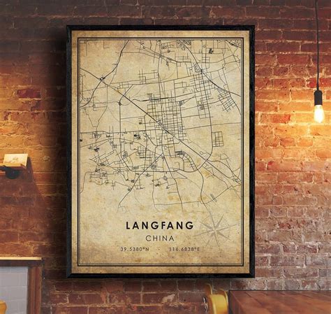 Langfang Map Print Langfang Map China Map Art Langfang City Road Map ...