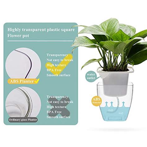 Self Watering Planter FENGZHITAO African Violet Pots Clear Plastic