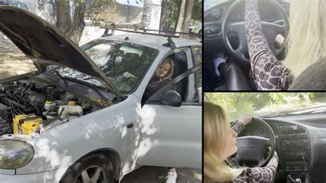 Blonde Anastasia Trying To Start Grey Lanos AnastasiaAdventures Clips Sale