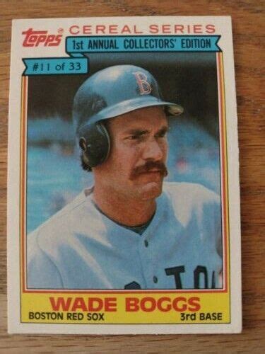 Topps Baseball Cereal Series Wade Boggs Red Sox Nm Mt Ebay