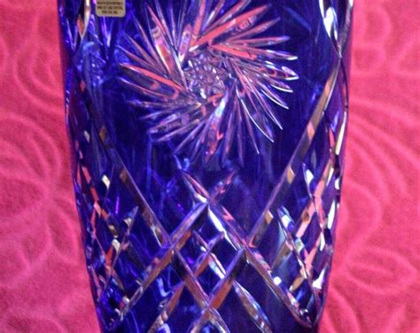 Caesar Crystal Bohemiae 10 Cobalt Blue Vase Czech Rep Hand Cut Lead