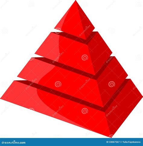 Red Pyramid Diagram With 4 Steps Stock Illustration Illustration Of