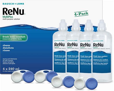 Renu Multiplus Multi Purpose Contact Lens Solution 4 X 240 Ml For Soft