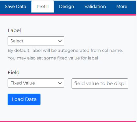 prefill formdbx advanced  form generator