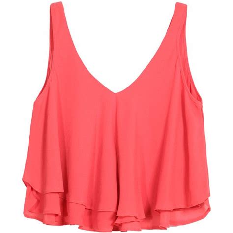 V Neck Flouncing Chiffon Vest Fashion Peplum Hem Tank Top Fashion