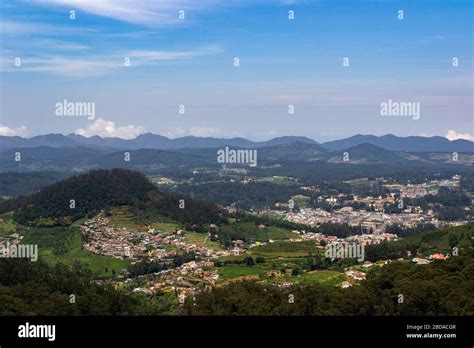 Beautiful view of Ooty Valley from Doddabetta Peak in Tamil Nadu, India ...