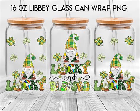 Lucky Blessed Unzen Libbey Glasdose Lucky Gnomies Etsy De