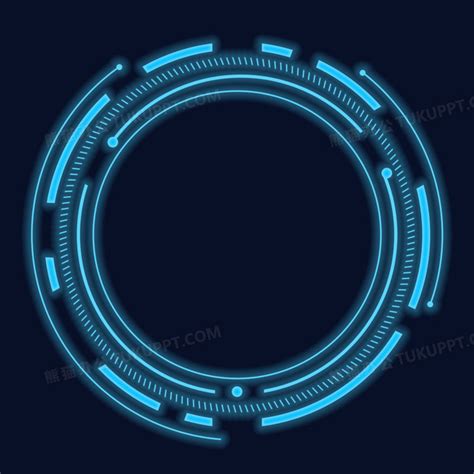 圆形边框科技边框蓝色png图片素材下载科技png熊猫办公