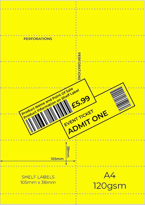 Buy OfficeGear Yellow Shelf Edge Labels [350 Pack] 38x105mm Printable ...