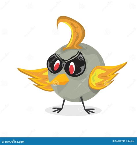 Vector Bad Bird Funny Bird Character Stock Vector Illustration Of