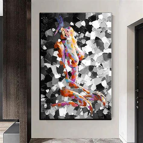 Handmade Hand Painted Oil Painting Wall Modern Abstract Painting Canvas Nude Lady Painting Home
