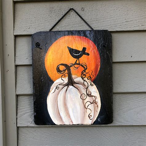 Fall Slate Sign Fall Decor Halloween Slate Sign Slate Plaque Painted Slate Fall Sign Fall