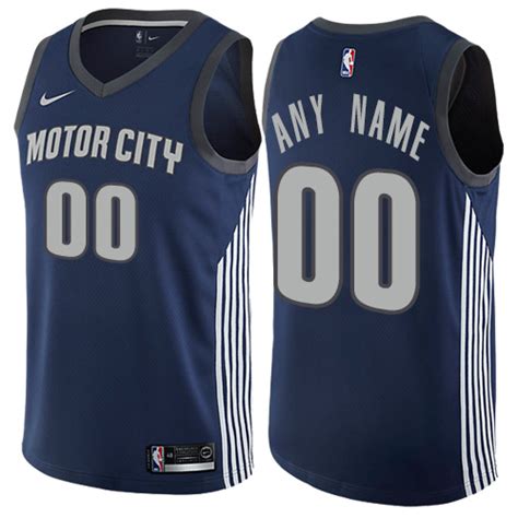 Men's Nike Pistons Personalized Swingman Navy Blue NBA City Edition ...