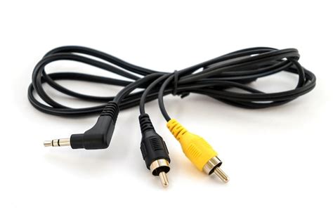 Premium Photo | Av cables mini jack rca yellow and black