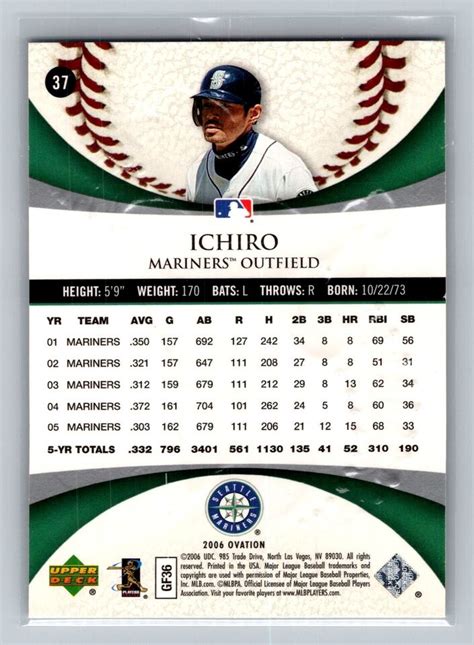 Upper Deck Ovation Ichiro Suzuki Mlb Hof Seattle Mariners Ebay