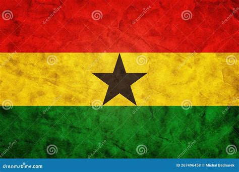 Ghana Flag in Grunge Vintage Style Stock Photo - Image of patriotism ...