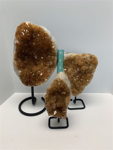 Polished Citrine On Metal Stand Pikes Peak Rock Shop