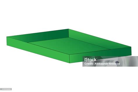 kotak kosong  kotak hijau ilustrasi vektor tiga dimensi kotak