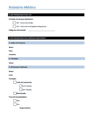 Fillable Online Relatrio Mdico Centro De Investigaes Diagnsticas Fax