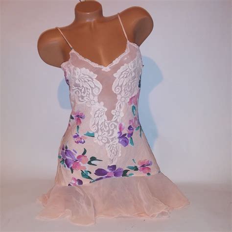 Vintage Victoria Secret Lingerie Small Peach Purple F Gem