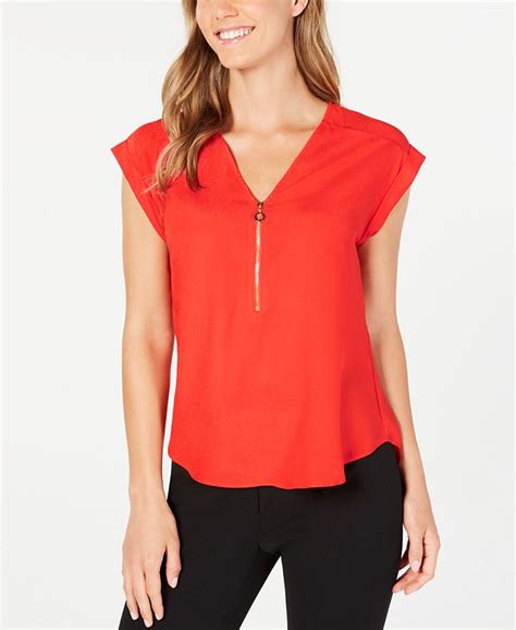 Calvin Klein Zip Front Top Macys