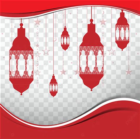 Ramadan Kareem Lantern Vector Art Png Red Design With Lanterns For