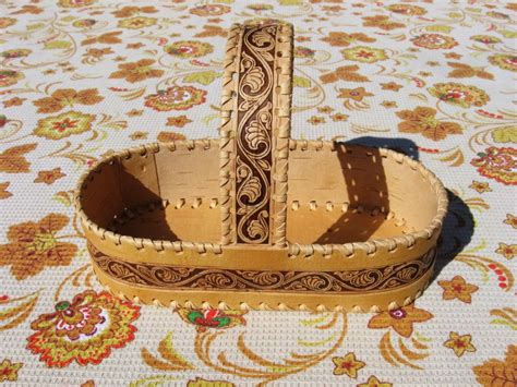 Корзинка овальная «Узор». Корзинка из бересты. в интернет-магазине на ...