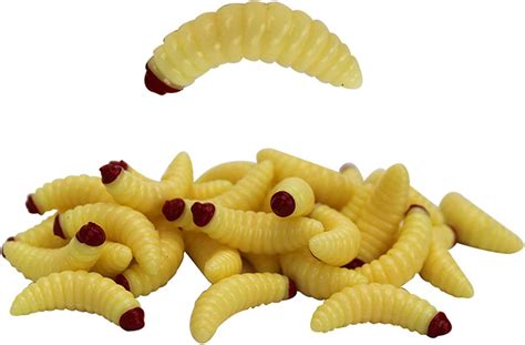 Amazon Baocai Fake Maggots 50pcs 2 4cm 0 4g Maggot Grub Soft