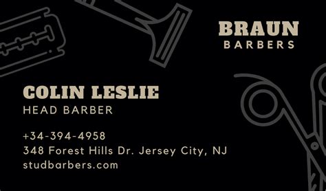 Black White Barber Business Card Design Shareecard