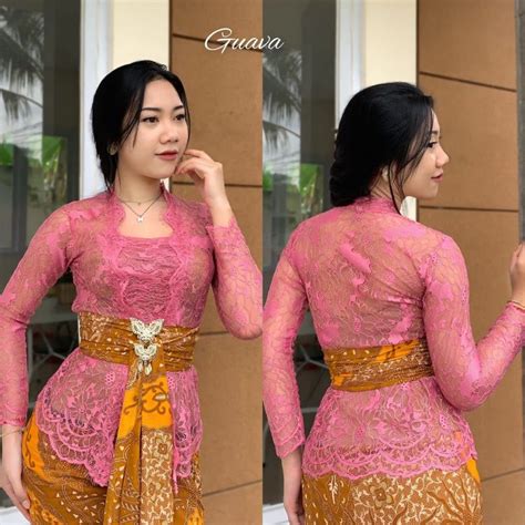 Jual Setelan Kebaya Bali Modern Rok Plisket Batik Set Kebaya Brokat Rok