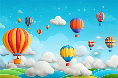 Premium Photo Cute Hot Air Balloon Clipart