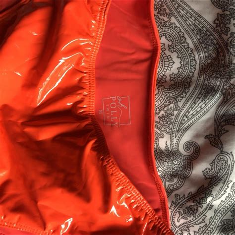 Oh Polly Orange Vinyl Bikini Size Medium New And Depop