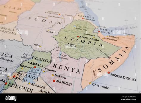 Eastern Africa map Stock Photo - Alamy