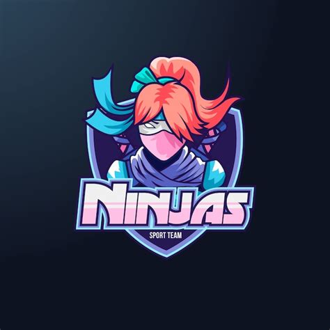 Design Do Logotipo Do Mascote Ninja Esport Vetor Premium