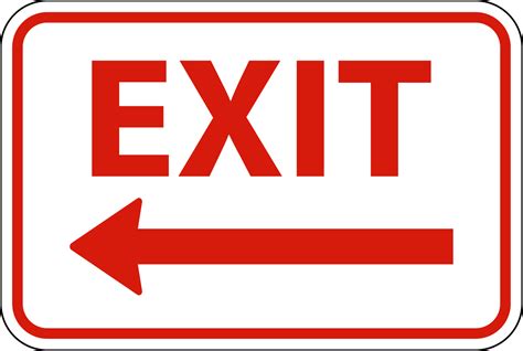 Exit Left Arrow Sign On White Background 7798045 Vector Art at Vecteezy